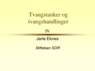 Tvangstanker og tvangshandlinger