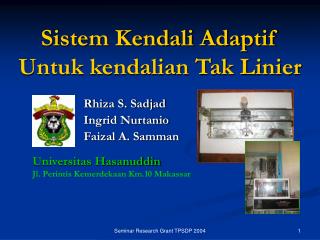 Sistem Kendali Adaptif Untuk kendalian Tak Linier