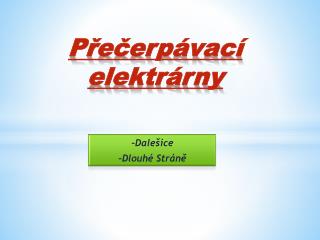 Přečerpávací elektrárny