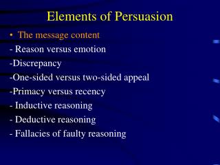 Elements of Persuasion