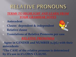 Relative pronouns