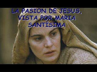 LA PASION DE JESUS, VISTA POR MARIA SANTÍSIMA