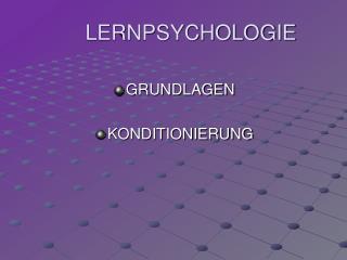 LERNPSYCHOLOGIE