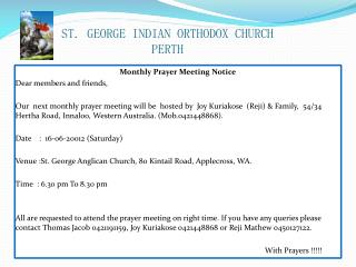 ST. GEORGE INDIAN ORTHODOX CHURCH PERTH