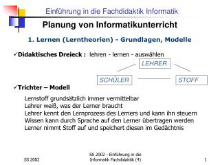 Planung von Informatikunterricht