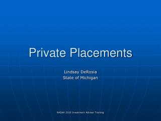 Private Placements