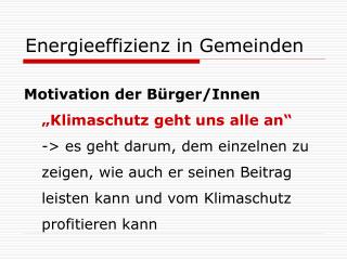 Energieeffizienz in Gemeinden