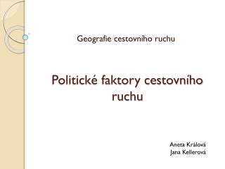 Politické faktory cestovního ruchu