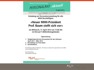 Dienstvereinbarung „Die MHH auf dem Weg ins Jahr 2013“