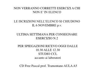 CD Free Pascal prof. Tramontano AULA A5