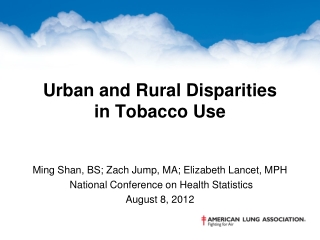 Urban and Rural Disparities in Tobacco Use