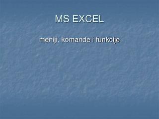 MS EXCEL