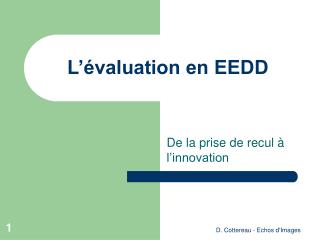 L’évaluation en EEDD