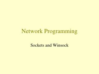 Network Programming