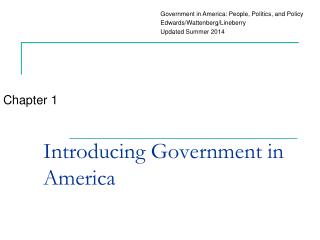 Introducing Government in America