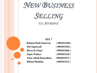 New Business Selling ex: Asuransi