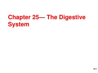 Chapter 25— The Digestive System