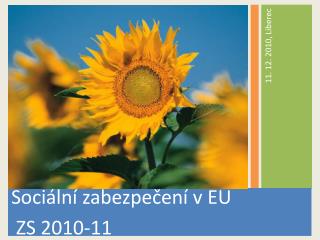Sociální zabezpečení v EU ZS 2010-11
