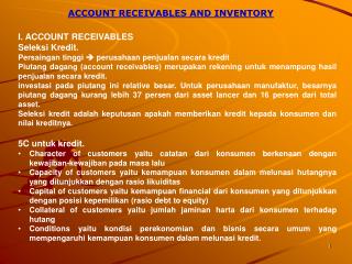 ACCOUNT RECEIVABLES AND INVENTORY