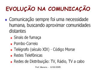 EVOLUÇÃO NA COMUNICAÇÃO