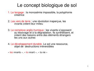 Le concept biologique de sol