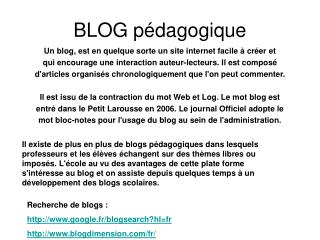 BLOG pédagogique