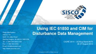 Using IEC 61850 and CIM for Disturbance Data Management