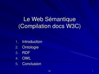 Le Web Sémantique (Compilation docs W3C)