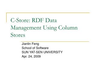 C-Store: RDF Data Management Using Column Stores
