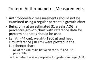 Preterm Anthropometric Measurements