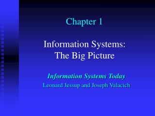 Chapter 1 Information Systems: The Big Picture