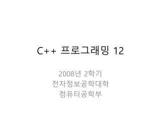 C++ 프로그래밍 12