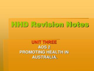 HHD Revision Notes