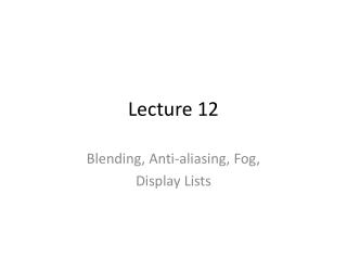 Lecture 12