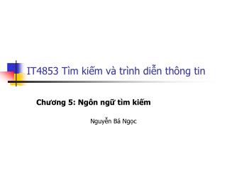 IT4853 Tìm kiếm và trình diễn thông tin