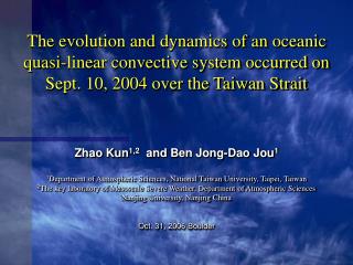 Zhao Kun 1,2 and Ben Jong-Dao Jou 1