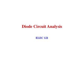 Diode Circuit Analysis