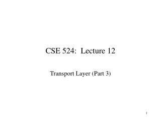 CSE 524: Lecture 12