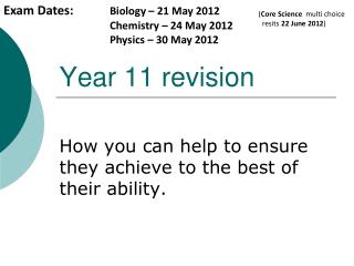 Year 11 revision