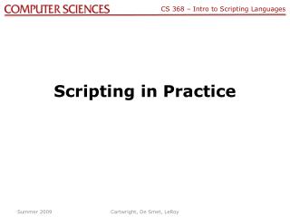 Scripting in Practice