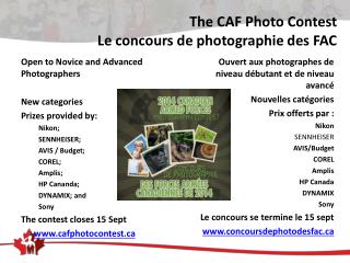 The CAF Photo Contest Le concours de photographie des FAC