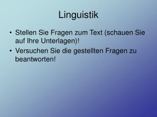 Linguistik