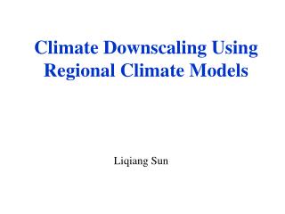 Climate Downscaling Using Regional Climate Models