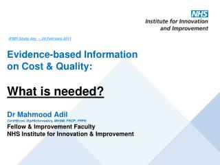 IFMH Study day – 24 February 2011