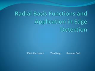 Radial Basis Functions and Application in Edge Detection