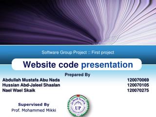 Website code presentation