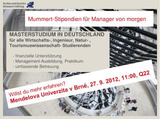 Mummert-Stipendien für Manager von morgen