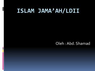 ISLAM JAMA’AH/LDII