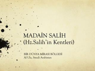 MADAİN SALİH ( Hz.Salih’in Kentleri )