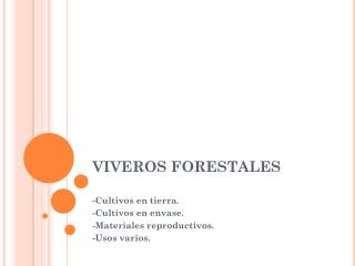 VIVEROS FORESTALES